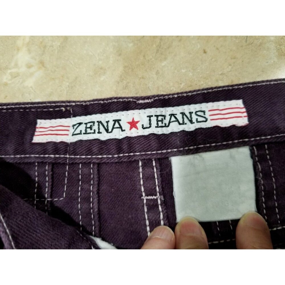 Women's Vintage ZENA High‎ Waisted Purple Denim Jeans Tapered Leg Waist 26" USA - Picture 5 of 8